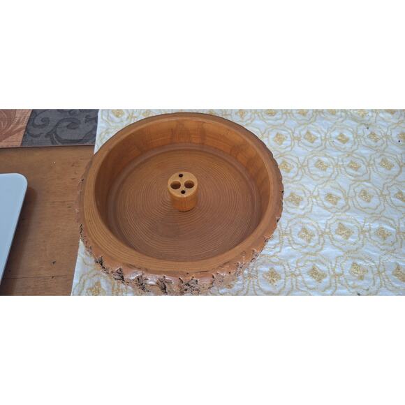 None and/or Unknown Other - Tree Bark Nut Bowl- Farmhouse- Ranch Decor- Cabin- Walnuts, Peanuts, etc. Nice!